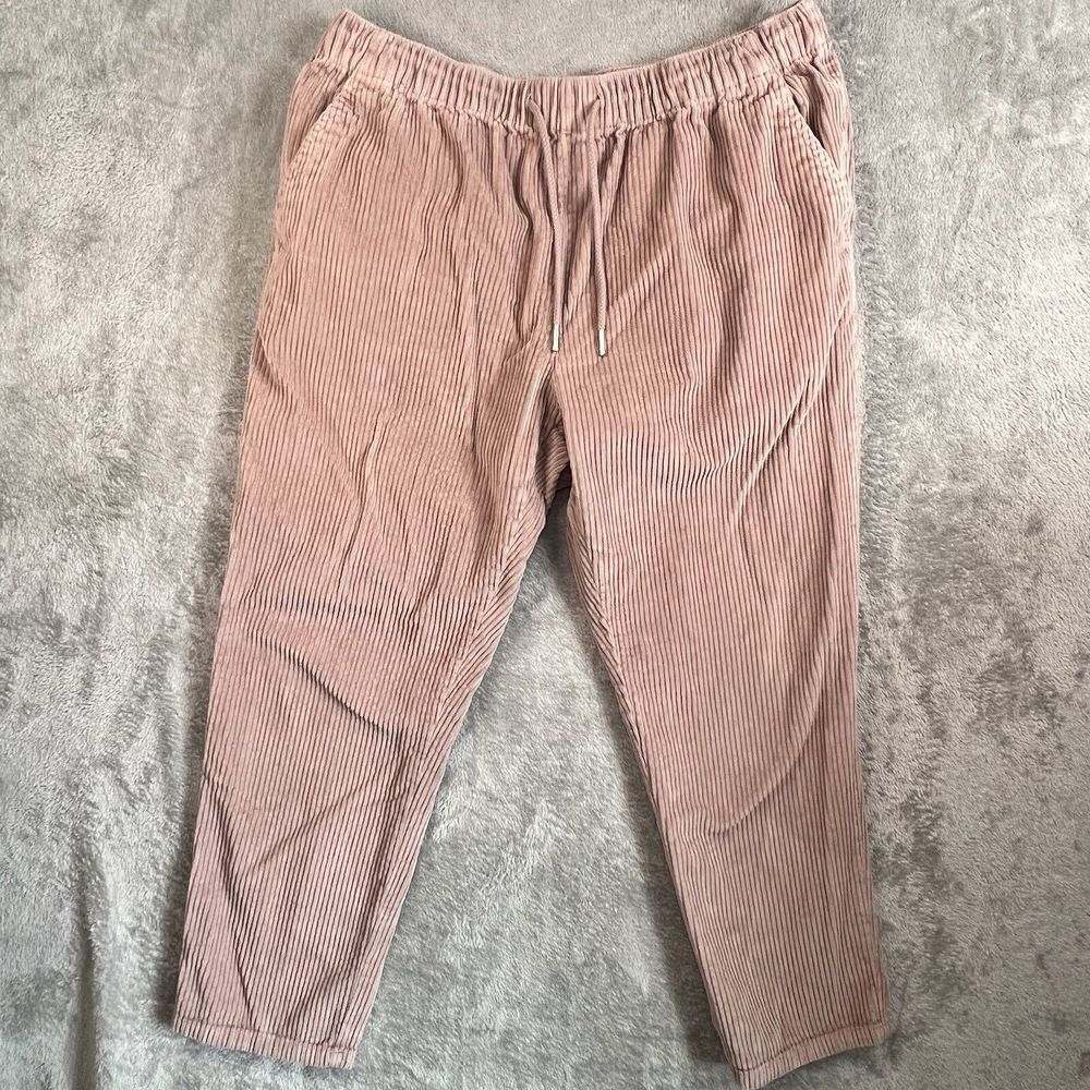 ASOS‎ Slouchy Mom Corduroy Pants Women's XL Blush Pink Pockets
